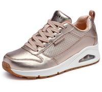 Skechers Mujer UNO METALLIXS Zapatillas, Rose Gold Leather/Webbing Trim, 38 EU