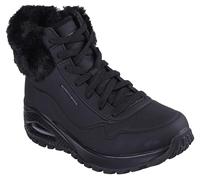 Skechers Mujer Uno Rugged Fall Air Trainers, Black Durabuck/ Faux Fur, 38 EU