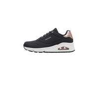 Skechers Mujer Uno Shimmer Away Trainers, Black Durabuck, 37 EU