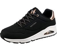 Skechers Mujer Uno Shimmer Away Trainers, Black Durabuck, 38 EU