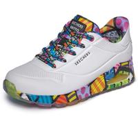 Skechers Mujer Uno Zapatillas Deportivas, White Multi Duraleather Mesh, 38 EU