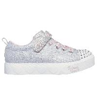 Skechers niÃ±a Twinkle Toes: Heart Steps - Shimmer Sweetie en Gris/Rosa, talla 29