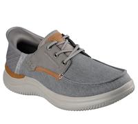 Skechers Niko Moc Toe Bungee Lace Slip-ins RF: Hasting - Zapatos náuticos para Hombre, Gris, 9.5 UK X-Wide