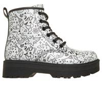 Skechers Gravlen Hi Doodle Down - Botines para niña, Borde negro de poliuretano plateado, 1 UK Child