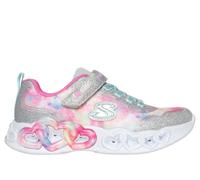 Skechers Girls, Zapatillas Unisex niños, Silver Sparkle Mesh Multi Trim, 35 EU