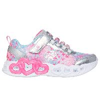 Skechers niña Infinite Heart Lights - Heart Jewels en Plata, talla 34