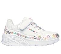 Skechers niña JGoldcrown: UNO Lite - Heart Craze en Blanco, talla 36