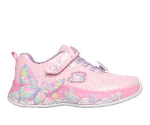 Skechers niña S-Lights: Butterfly Bliss en Rosa Claro, talla 28.5