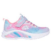 Skechers niña S-Lights: Rainbow Cruisers - Rainbow Reflectin en Azul Claro, talla 28.5
