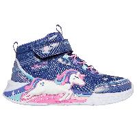 Skechers niña S-Lights: Unicorn Chaser - Jumping Magic en Navy, talla 31