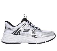 Skechers niña Slip-ins: Retro-Graph - Classic Kicks en Blanco/Negro/Plata, talla 36