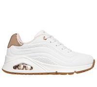 Skechers niña UNO Gen1 - Shimmer Wave en Blanca, talla 35.5, lavable a máquina