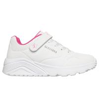 Skechers niña UNO Lite - Star Icon en Blanco/Rosa Caliente, talla 34