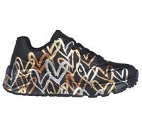 Skechers Zapatillas para niña Uno Lite Metallic Love – Negro/Dorado, PU, Ribete dorado – Talla 31 EU