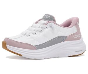 Skechers Niñas Contour Foam Slip-In Entrenador, White Mesh Lavender Synthetic, 32 EU