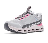 Skechers Niñas Glide-Step + Vista Lane Zapatillas Deportivas, Gray Synthetic Pink Trim, 35 EU