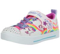 Skechers Niñas Twinkle Sparks Jumpin' Clouds Sneakers, White Synthetic Multi Trim, 28.5 EU