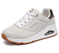 Skechers Niñas UNO GEN1 Zapatillas, Natural Synthetic/Trim, 37 EU
