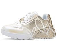 Skechers Niñas Uno Lite Heartdust Forever Zapatillas Deportivas, White Synthetic Gold Trim, 30 EU
