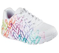 Skechers Niñas UNO Lite Metallic Joy Sneaker, White/Multi, 28.5 EU