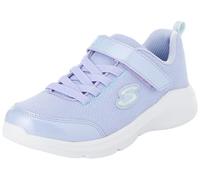 Skechers Niñas, Zapatillas, Borde Turquesa de Malla Brillante Lavanda, 27 EU