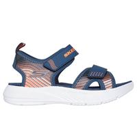 Skechers niño Microspec-Splash en Navy/Naranja, talla 27