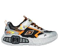 Skechers niño S-Lights: Light Storm 3.0 en Plata/Negro, talla 36.5