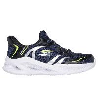 Skechers niño Slip-ins: Meteor-Lights - Brisk-Beams en Navy/Negro, talla 32