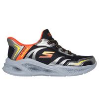 Skechers niño Slip-ins: Meteor-Lights - Brisk-Beams en Negro/Plata, talla 28.5