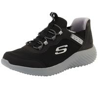 Skechers Niños Bounder Brisk-Burst Slip-In ENTRENADOR, Black Synthetic / Textile / Charcoal Trim, 32 EU