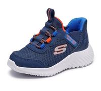 Skechers Niños Bounder Brisk-Burst Slip-In ENTRENADOR, Navy Synthetic / Textile / Black Trim / Blue, 29 EU