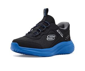 Skechers Niños Bounder Pro Zapatillas, Black Synthetic/Textile/Blue & Silver Tri, 27.5 EU