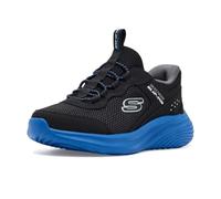 Skechers Niños Bounder Pro Zapatillas, Black Synthetic/Textile/Blue & Silver Tri, 28.5 EU