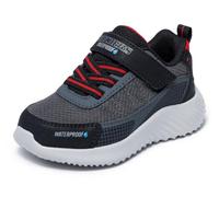 Skechers Niños Bounder Venture Squad Zapatilla de Deporte, Black & Charcoal Synthetic/Textile/Red Trim, 23 EU