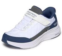 Skechers Niños Contour Foam Cozy Fit Slip-In Entrenador, White Mesh Duraleather Navy Trim, 30 EU