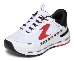 Skechers Niños Glide-Step Plus Vista-Lane Sneaker, White, 27 EU