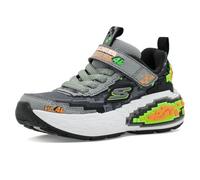Skechers Niños Mega-Craft 4K Zapatillas Deportivas, Charcoal Synthetic Textile Black, Lime, 28 EU