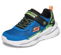 Skechers Niños Meteor-Lights 2.0 Zapatillas Deportivas, Blue Textile Synthetic Black & Lime Trim, 34 EU