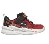 Skechers Niños Meteor-Lights 2.0 Zapatillas Deportivas, Red Textile Synthetic Black & Orange Trim, 26 EU