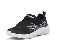 Skechers Niños Microspec Texlor Zapatillas, Black Textile/ Black & Silver Trim, 30 EU