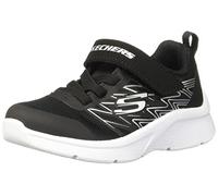 Skechers Niños Microspec Texlor Zapatillas, Black Textile/ Black & Silver Trim, 36.5 EU