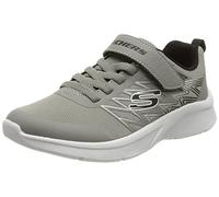 Skechers Niños Microspec Texlor Zapatillas, Gray Textile/ Black Textile & Trim, 33.5 EU