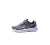 Skechers Niños Microspec Texlor Zapatillas, Gray Textile/ Black Textile & Trim, 35 EU