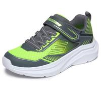 Skechers Niños Microspec Velocity Grid-Drift Zapatillas Deportivas, Charcoal Synthetic Textile Yellow & Silver