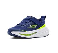 Skechers Niños Skech-Air 5.0 Zapatilla de Deporte, Navy Textile/Synthetic/Yellow Trim