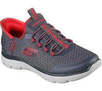 Skechers Niños Summits High Range Zapatillas, Charcoal Textile/Synthetic/Red Trim, 32 EU