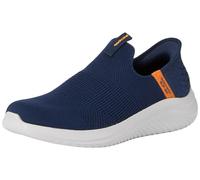 Skechers Boys, Ponerse, Navy Textile/Orange Trim, 28.5 EU