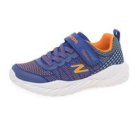 Skechers NITRO SPRINT KARVO, Zapatillas para Hombre, Blue Textile / Orange & Lime Trim, 27 EU
