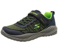 Skechers NITRO SPRINT KARVO, Zapatillas para Niños, Navy Textile/ Lime & Blue Trim, 33 EU
