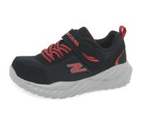 Skechers Nitro Sprint, Zapatos Deportivos Niños, Black Textile/ Synthetic/ Red Trim, 22 EU